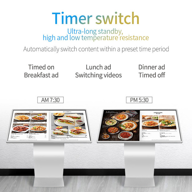 65 Inch Horizontal Touch Screen Kiosk 6ms Digital Interactive Signage